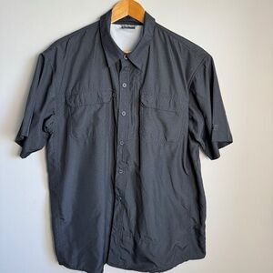 Avia Men's Outdoor Performance Camp Shirt Black Large Lightweight Hiking Camping